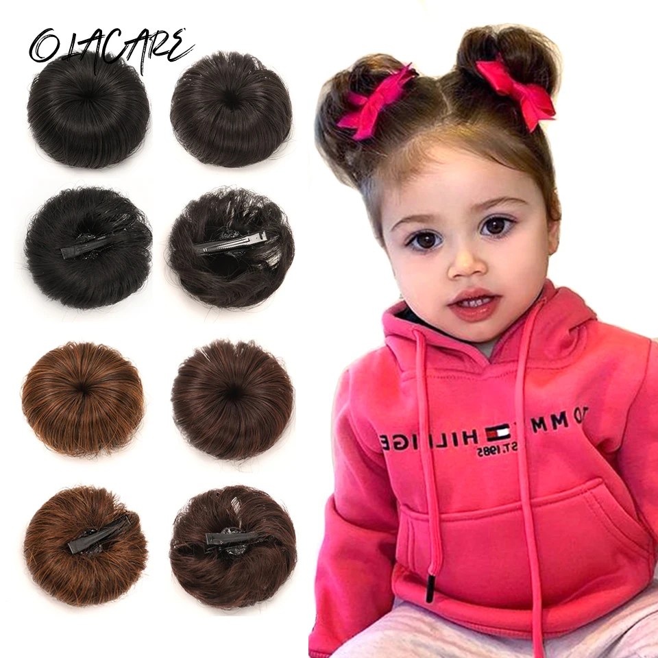 Synthetic Hair Bun Wig for Girls Daily Wear
