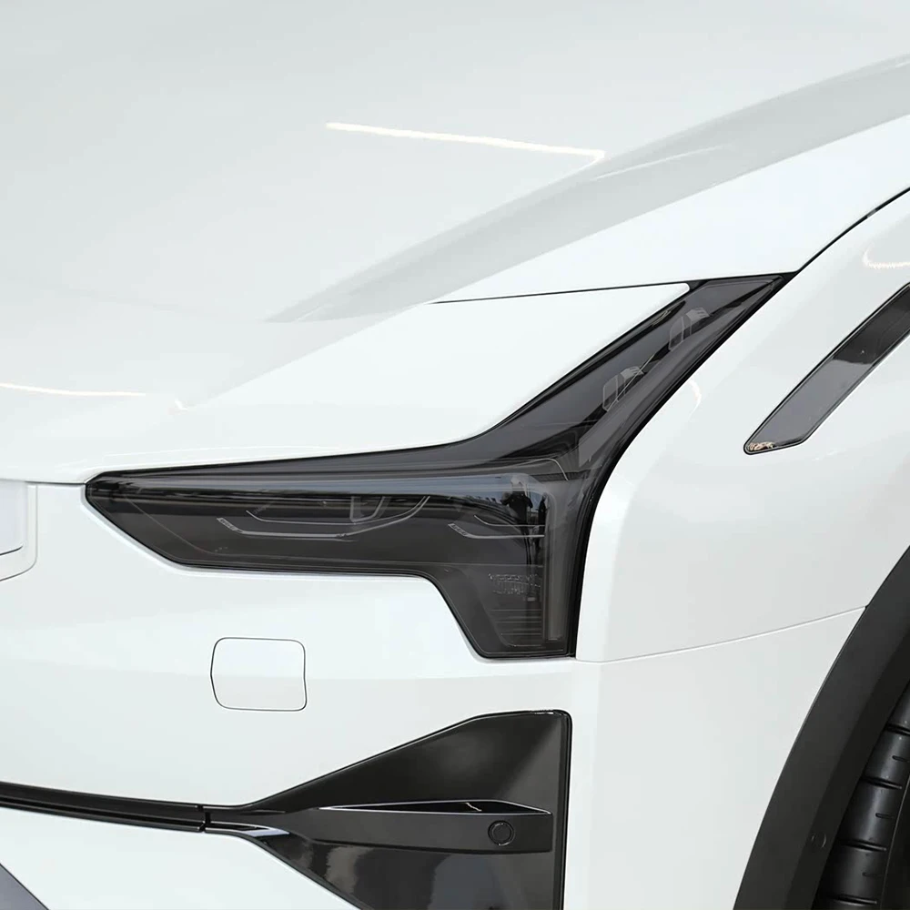 Premium TPU PPF für Polestar 2 3 4 Hochglanz Rauchschwarz Vorgeschnittene Scheinwerferabdeckung Kratzfester Schutz-Vinylfolien-Kit – Detail 2