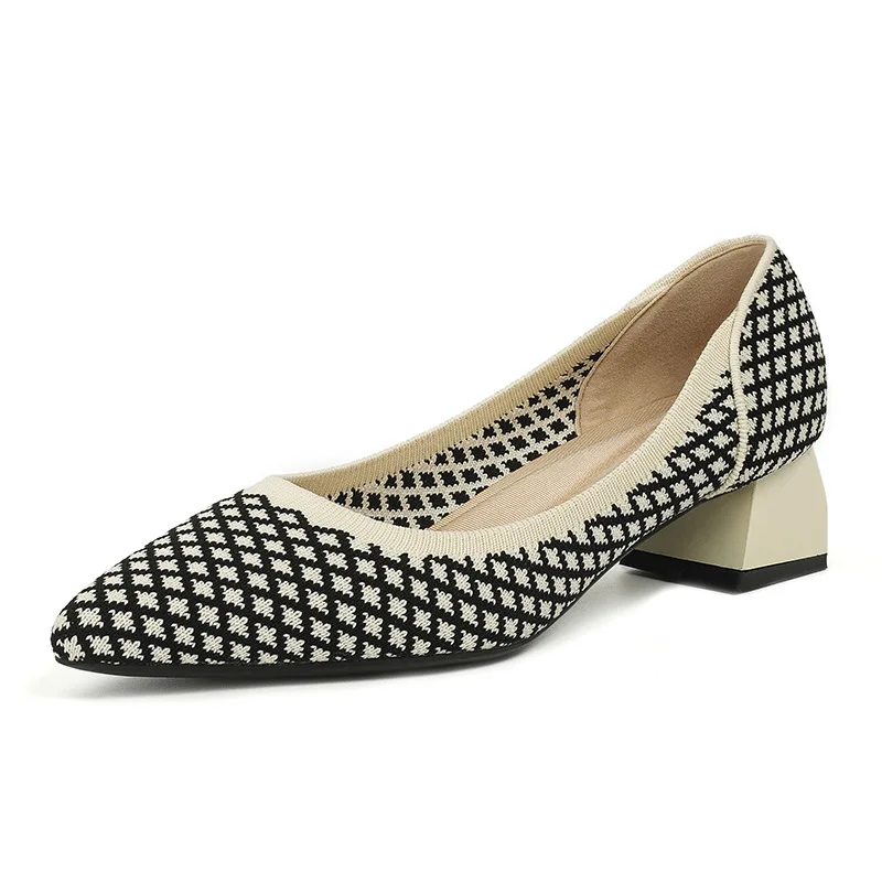 thumbnail image 1 of Zapatos de mujer de otoño con punta puntiaguda y diseño nuevo, zapatos de salón elegantes y poco profundos, 1 of 5