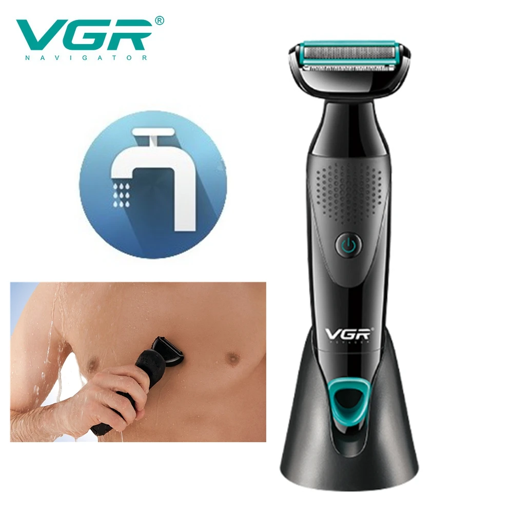Pubic Hair Shaver VGR Male Intim Shave Intimate Shaving Men's Underhair Chest Arm Groin Area Haircuts Epilator IPX4 Intime Rasor