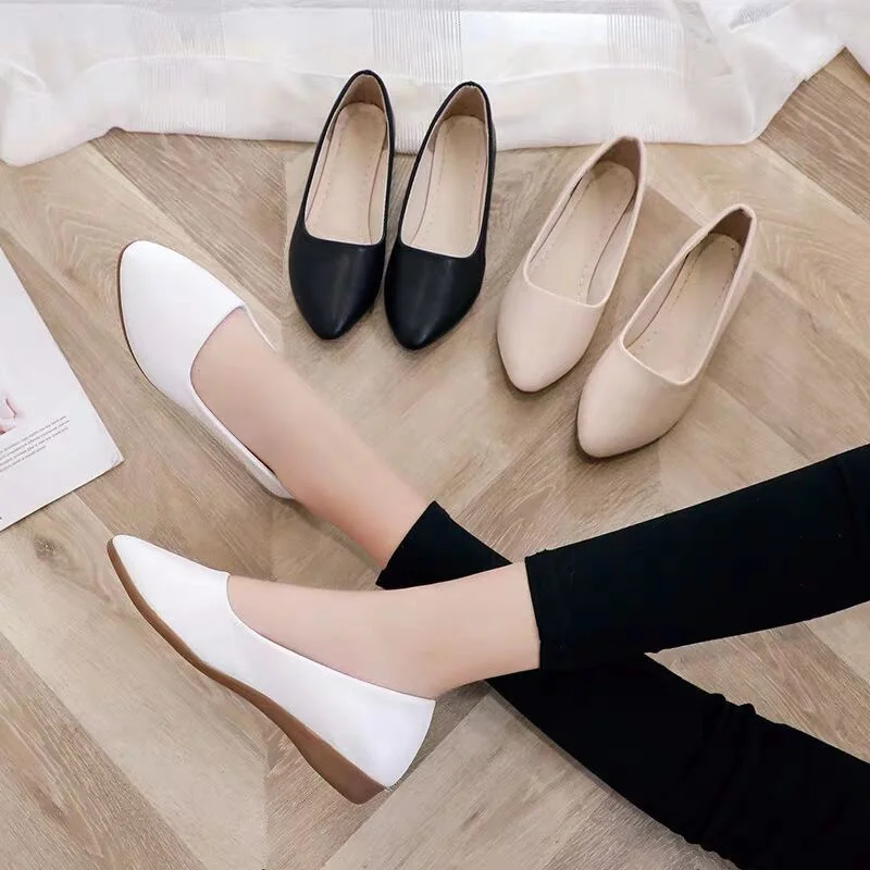 2023 spring new women's single shoes Casual Mary Jane leather shoes Fashion shallow mouth design loafers Large size 35-41