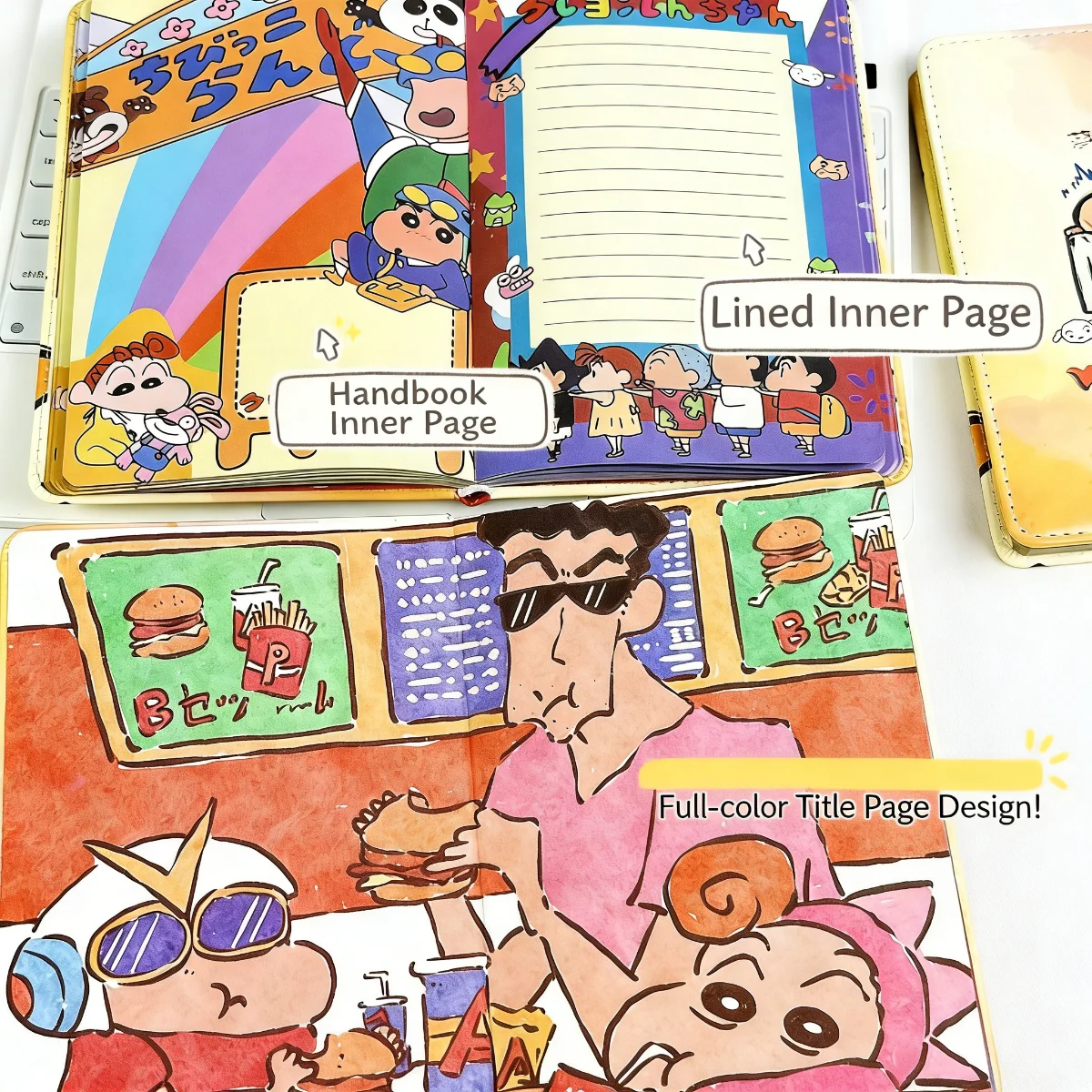 Deluxe Crayon Shin-chan A5 Leather Notebook – Full-Color Anime Design Diary Gift