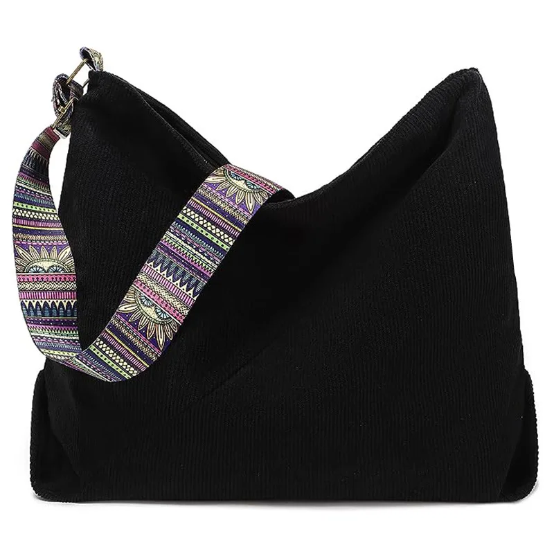 KK  2024 Hot selling new corduroy high-capacity shopping big bag handbag shoulder bags female women's crossbody bag
