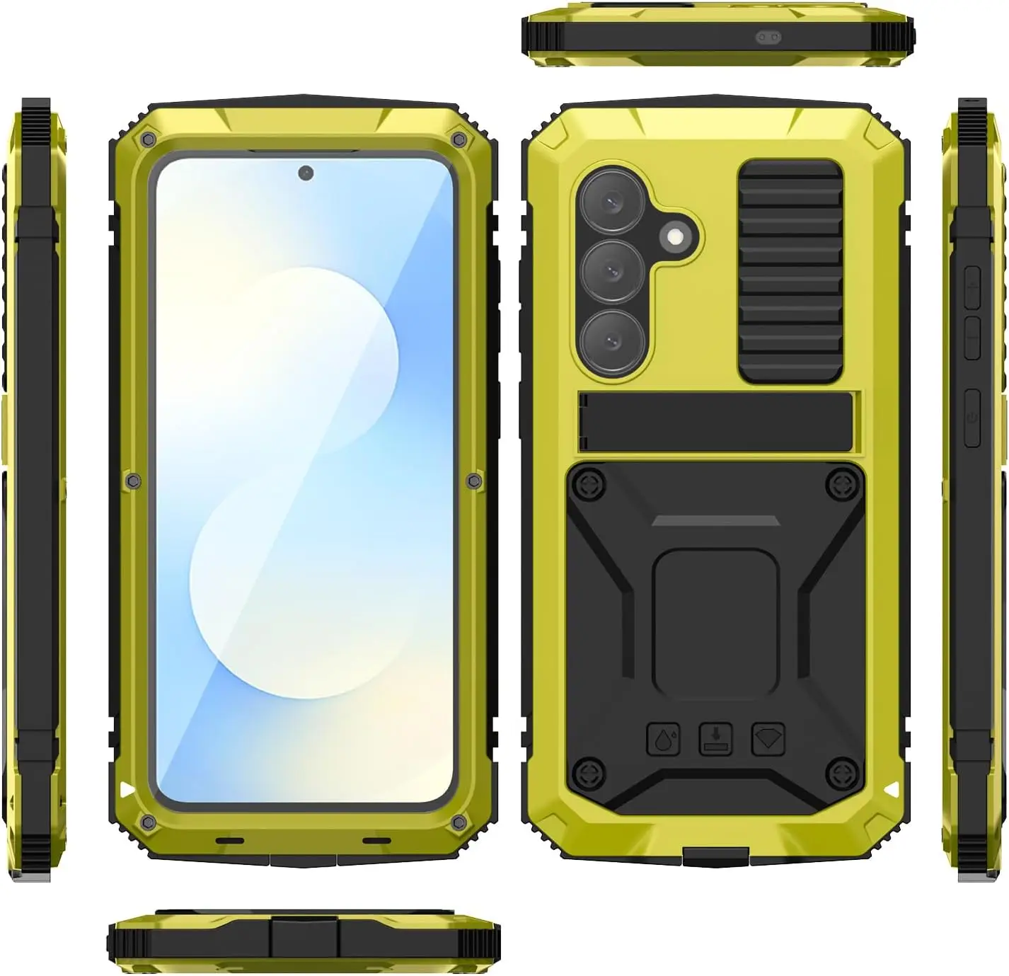 Metal Heavy Duty Shockproof Case with Metallic Bumper and Screen Protector