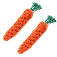 1pc/2pcs Pet Knot Toy For Dog & Cat, Carrot Shape Dog Chew Toys, Cotton Rope Toys For Indoor Dogs, Cat Toys 2