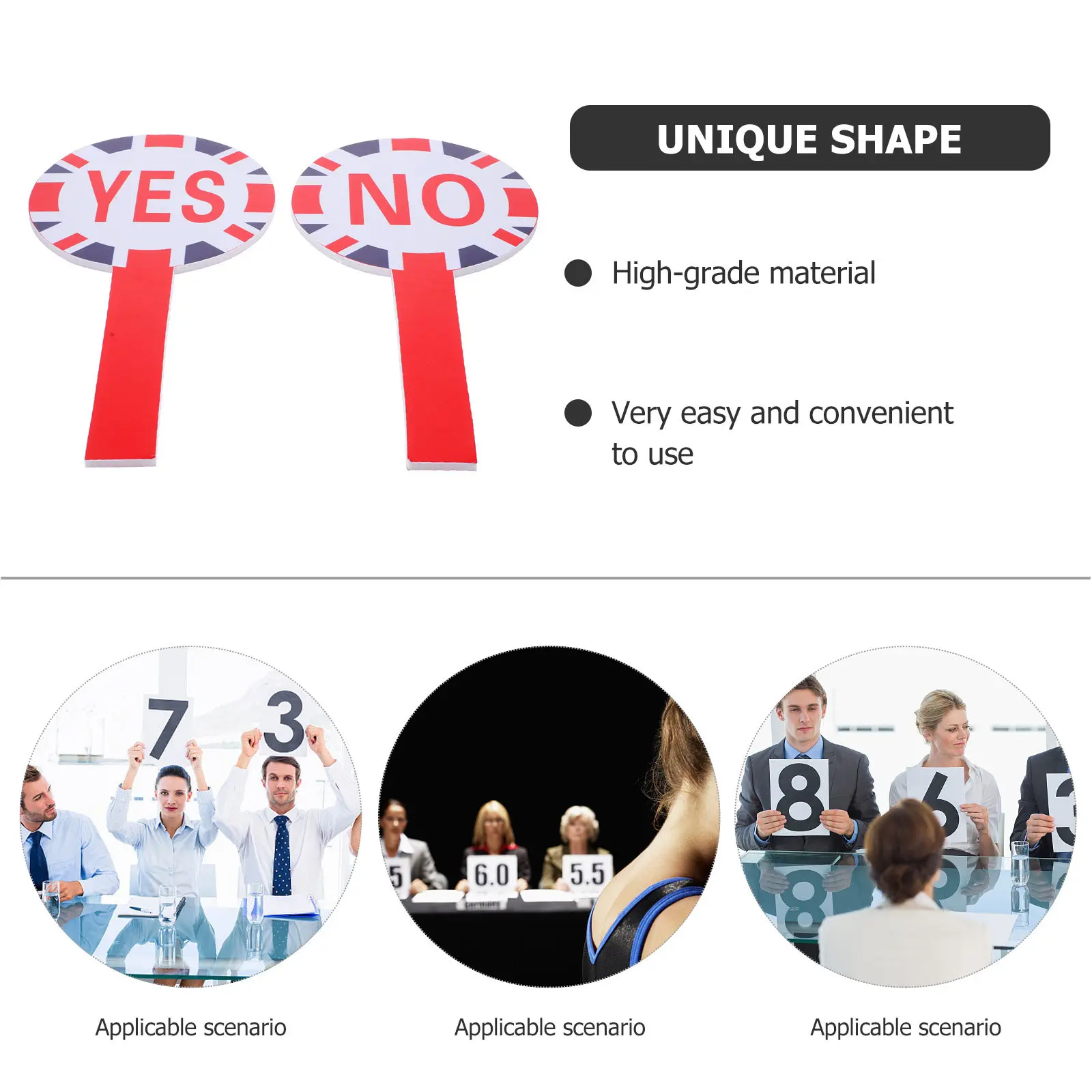1세트 고급 휴대용 투표판 양면 교실용 예/아니요 패들 교사용 평가판 재사용 가능한 휴대용 학교 용품