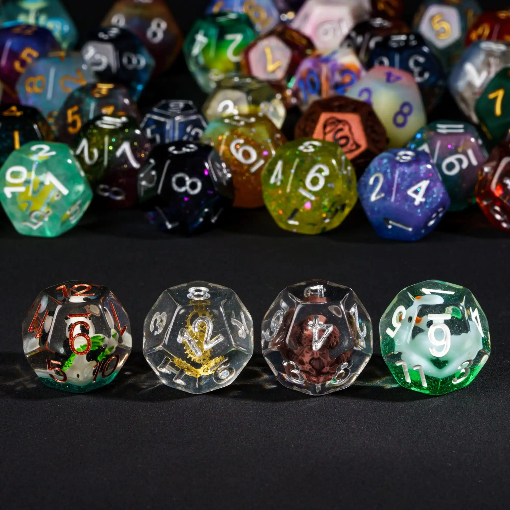 Game dice dice set acrylic dice Poludie 10Pcs/Set DND random color dice bulk D4 D6 D8 D10 D% D12 D20 polyhedral dice for role playing board game D&D RPG