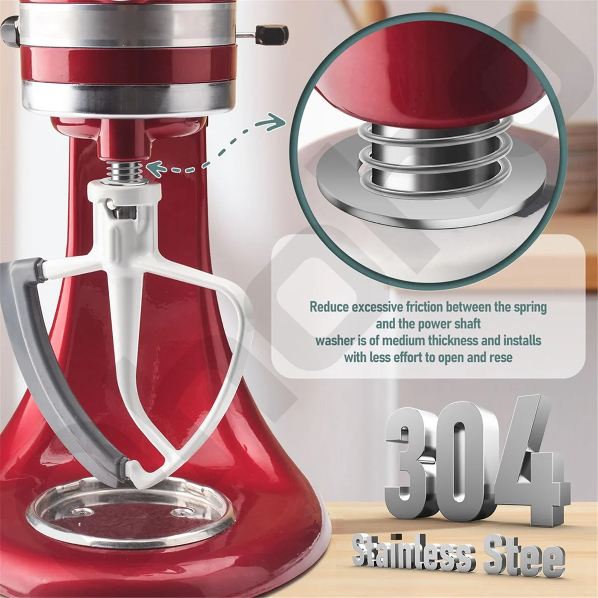 2 Molle per Robot da Cucina e 2 Rondelle Compatibili con Kitchenaid