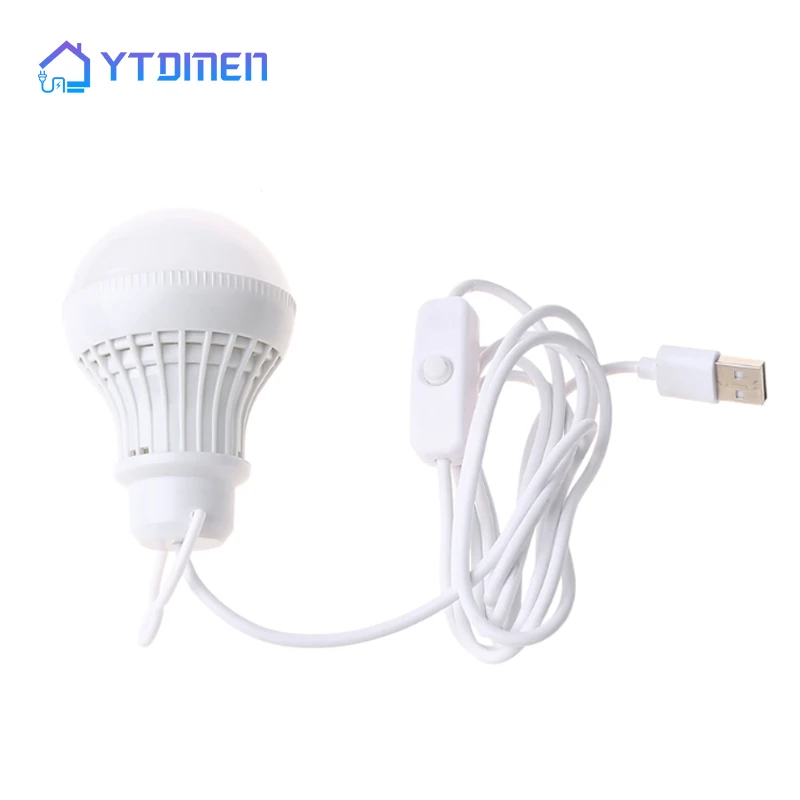 5W 7W USB Plug Lamp Computer Mobile Power Charging 5V Small book lamp LED Portable with Switch Night Light For Camping