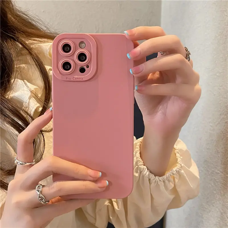 Camera Protection Silicone Phone Case For iPhone 13 Pro Max 11 12 Pro Max XR XS Max X 7 8 Plus Soft Shockproof Matte Back Cover iphone 13 pro max case leather