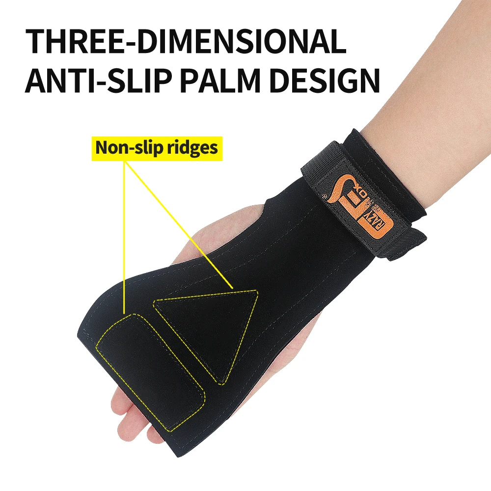 Hand Grips Cowhide Neoprene Padded Gymnastics Weightlifting Workout Gym Gloves Palm Protection for Kettlebell Pull Up Gymnastic