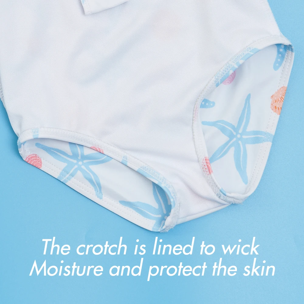 Happyflute Baby Girls Swimsuit Long Sleeve Swimming Wear Sweet Comfortable Beachwear For Children Summer Bathing Suits 0-3Years 4