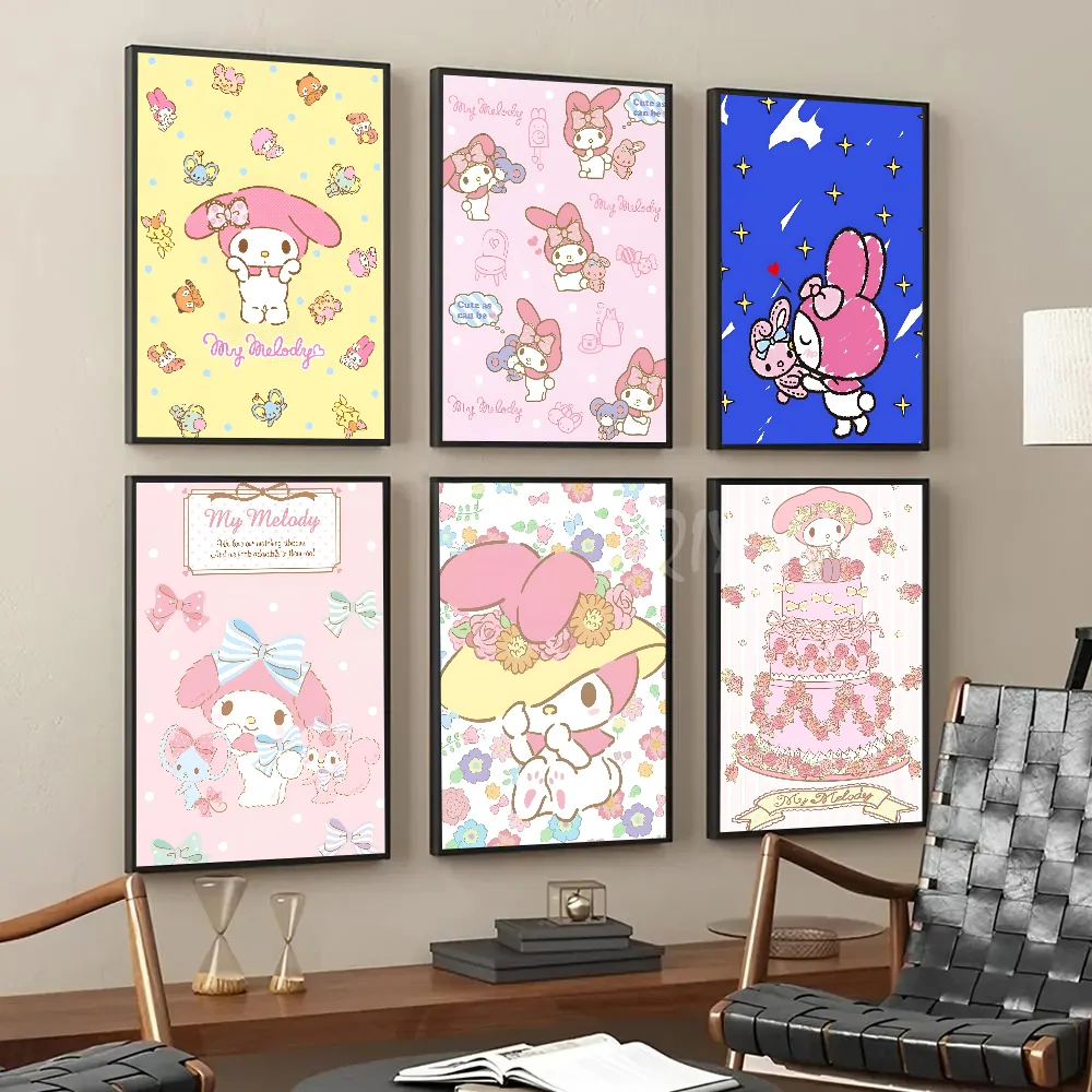 

Kawaii Cartoon Cute Poster Paper Print Home Living Room Bedroom My-Melodys Entrance Bar Restaurant Cafe Art Painting Decoration