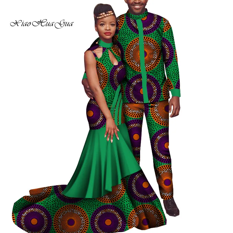 African couple clothes suits long dresses for women african men dashiki shirt pant set lover african