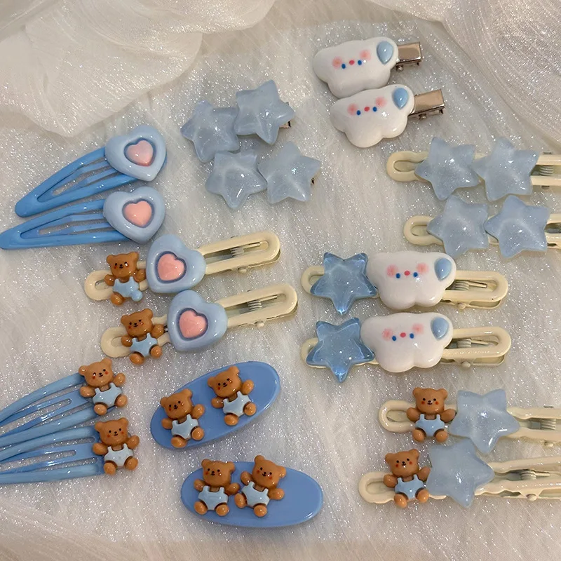 

Dopamine Star Cloud Heart Bear Hair Clip Forehead Bangs Clip Sweet One Word Women Children Broken Hair Duck Mouth Clip Headwear
