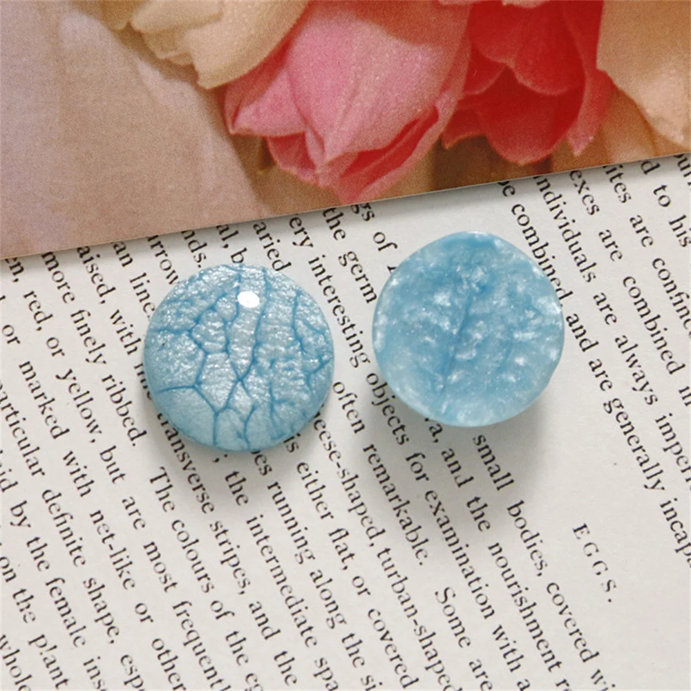 WFFNNKC 레트로 대리석 균열 하프 라운드 레진 플랫백 카보숑 귀걸이 쥬얼리, 의류 신발 단추 찾기, DIY 바느질 장식, 20 개