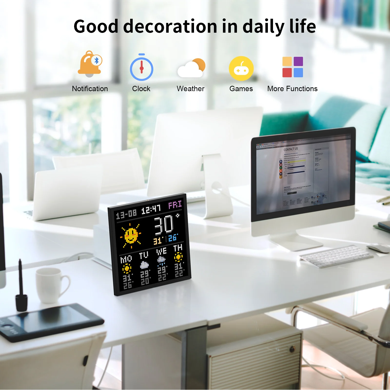 その他 Divoom Pixoo 64 Pixel Art LED Display Divoom Pixoo-64 | WiFi Pixel Cloud Digital Frame | 64 X 64