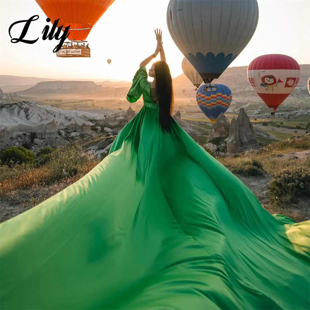 

Lily Green A-Line Formal Dress One Shoulder Party Dresses For Wedding Stain Special Occasion Dress with Pleats فستان سهرة نسائي