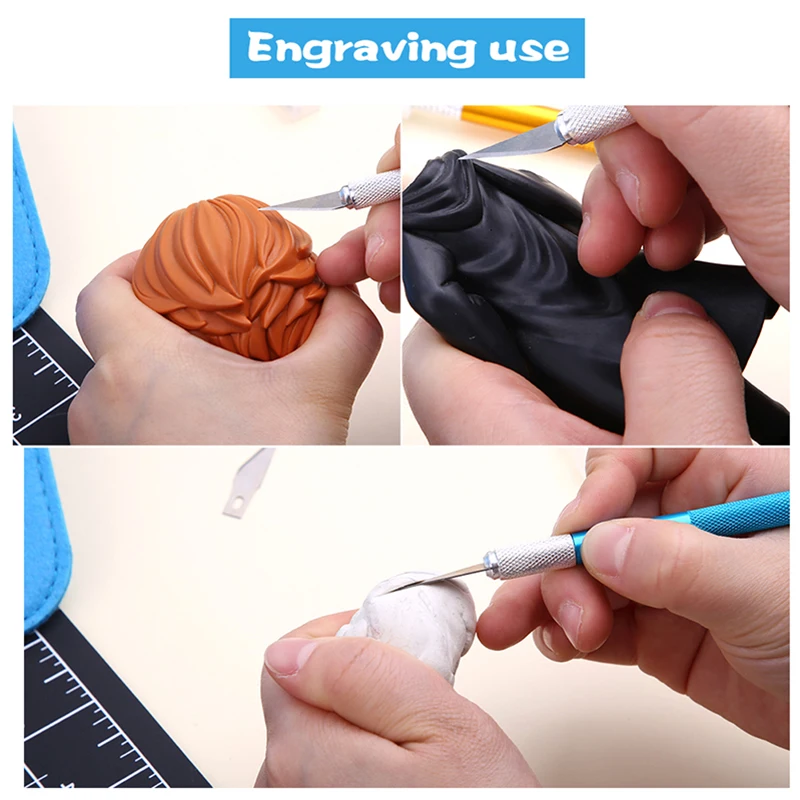 Leather Carving Knife Leather Engraving Knife 3 Size Replaceable Blades Finger Protector Tools carving knife
