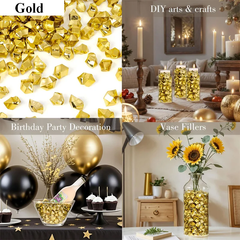 100pcs 11x14mm Crystals Plastic Gems Home Vase Decoration Multi colorful Diamond Ice Rocks Stones DIY Jewelry Toys Party Crafts