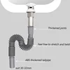 1Pcs Kitchen Sink Drain Pipe Accessories Flexible Stretchable Deodorant Strainer Pipeline Washbasin Anti Blockage Set 3
