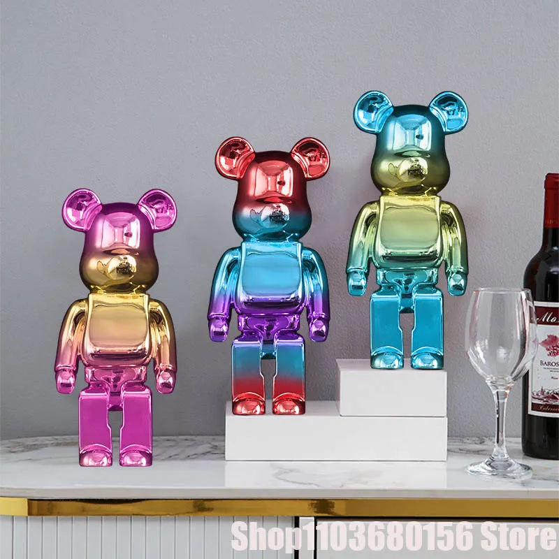 

Hot selling multi-color luxury violent bear office gifts home decoration living room bookshelf bear sculpture holiday gifts
