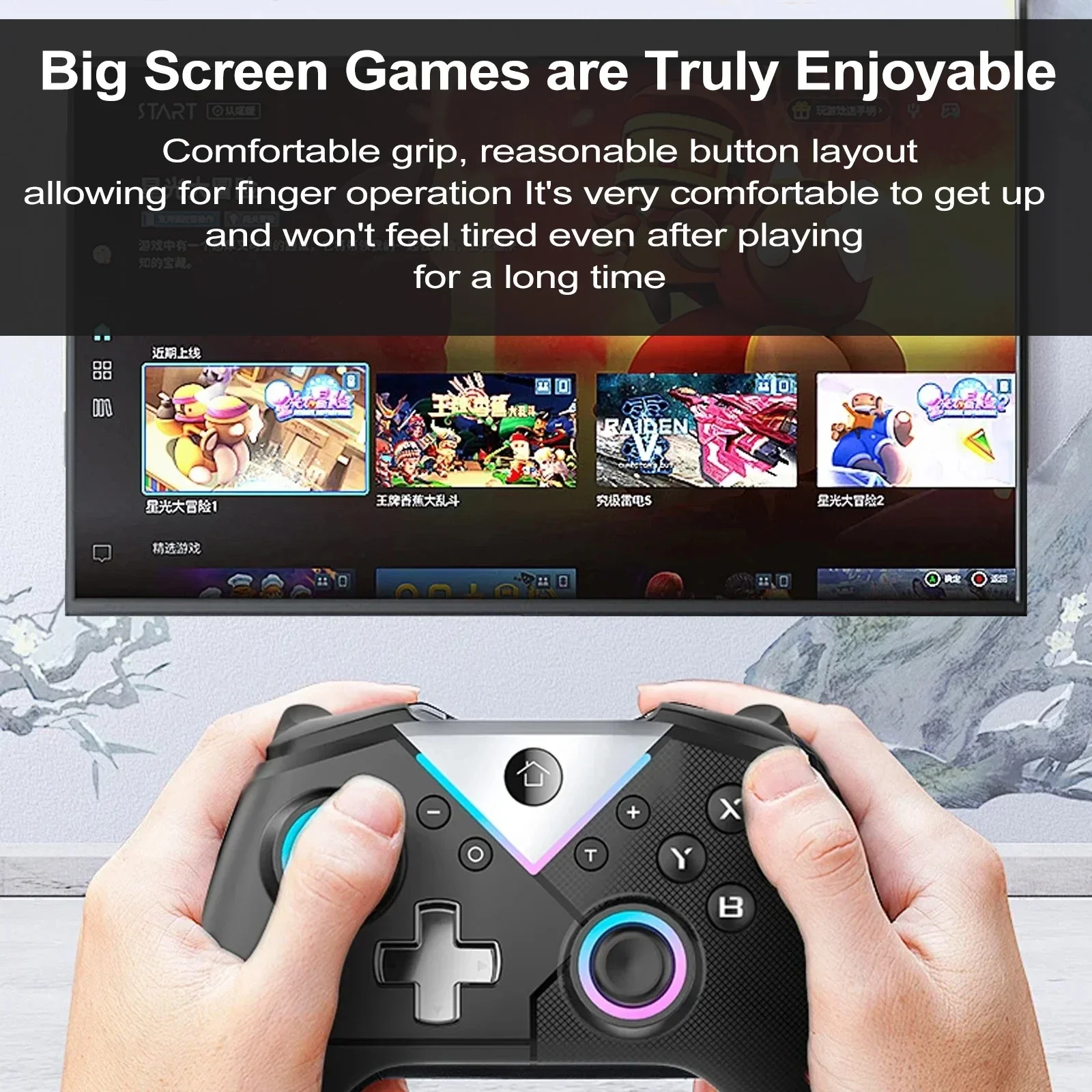 รูปสินค้า จอยเกมมิ่งไร้สาย RGB ใช้งานได้ทุกแพลตฟอร์ม