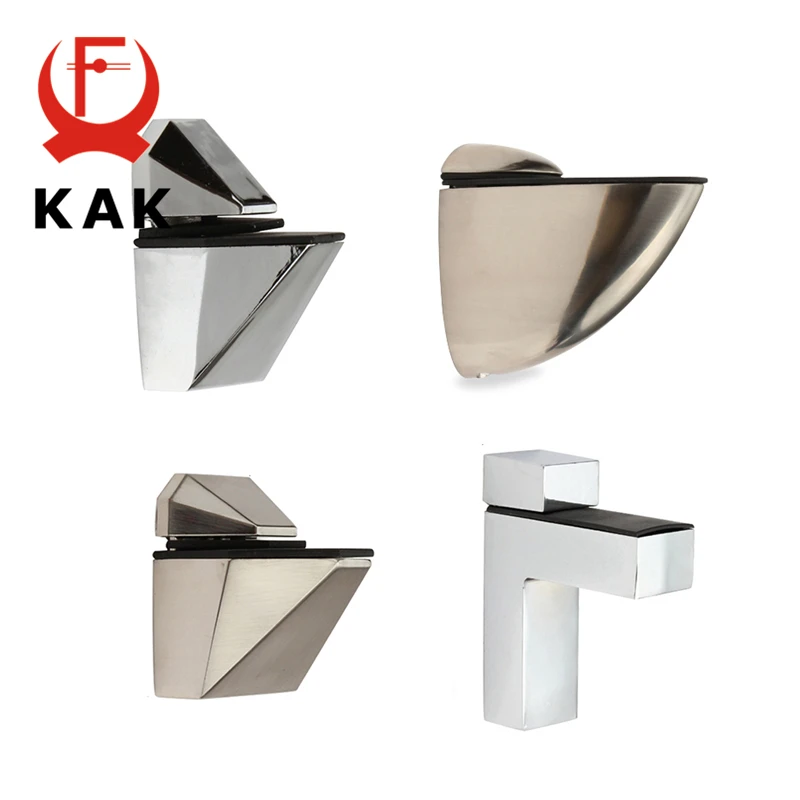Glass Shelf Clamp Holder KAK Zinc Alloy Adjustable Glass Clamps for Shelves