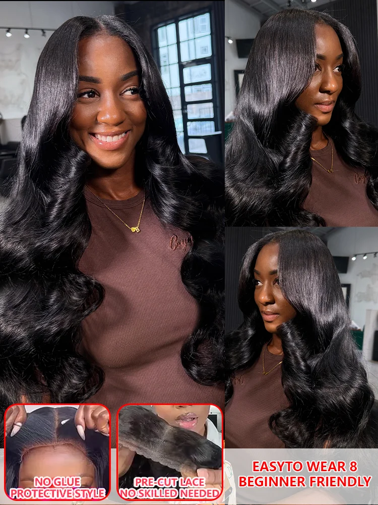 Glueless 5x5 Closure Body Wave Lace Front Human Hair Wig