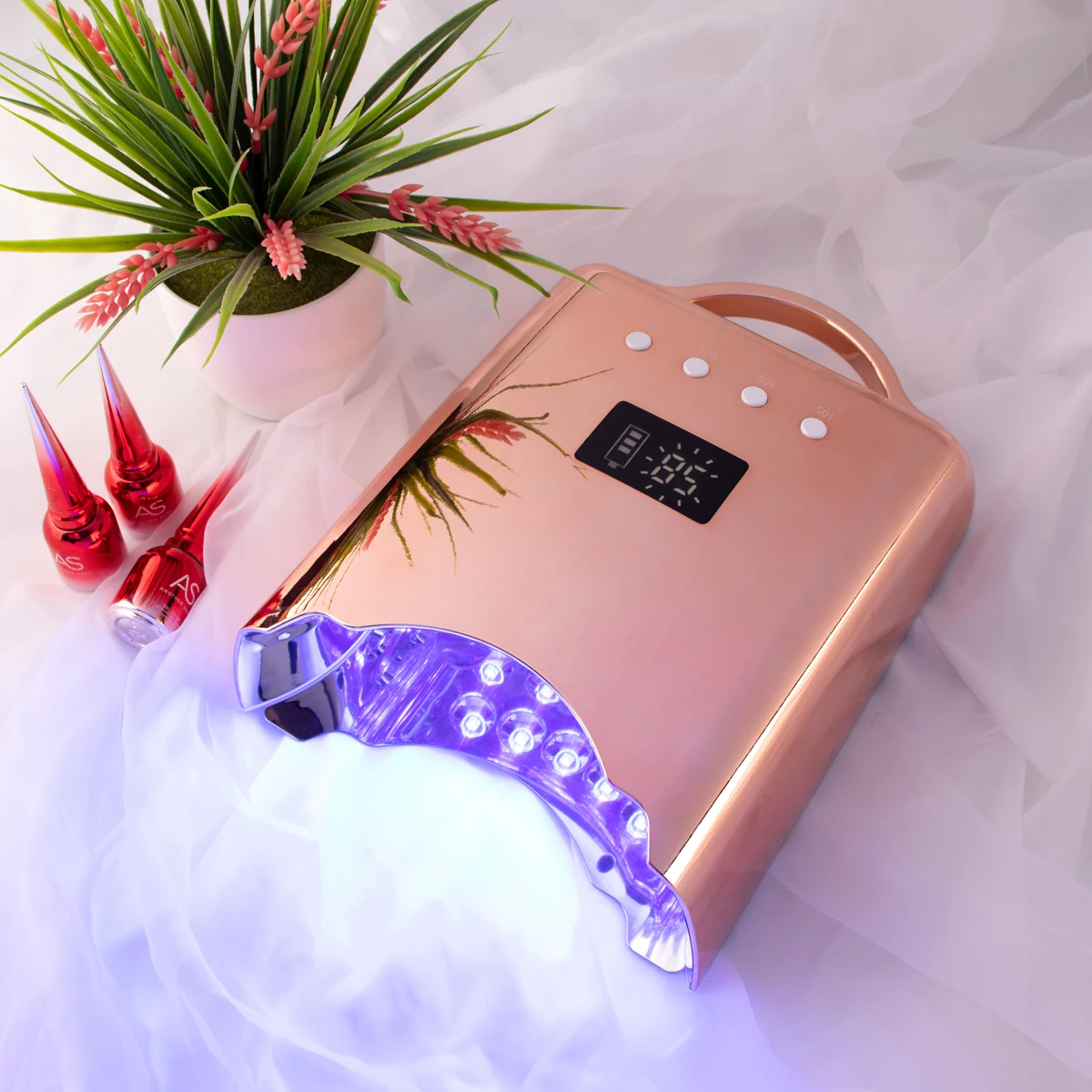 78W Cordless UV LED Nail Lamp Pro Cure Gel Rechargeable Battery Gradient Shell Nail Dryer For Curing Polish Light Wireless 3