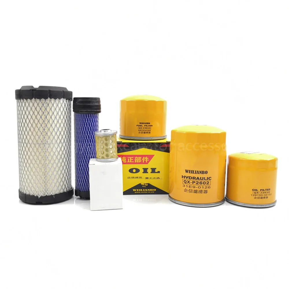 

Excavator Parts For Kubota U15 Hitachi ZX15 18 Oil Air Filter Diesel Filter Hydraulic Filter Fuel Oil Water Filter