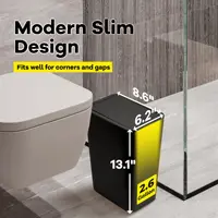 Bathroom Trash Can-10L Small Garbage Can with Press Top Lid for Toilet,Bedroom,Living Room – Plastic Wastebasket with Pop-up Lid 2