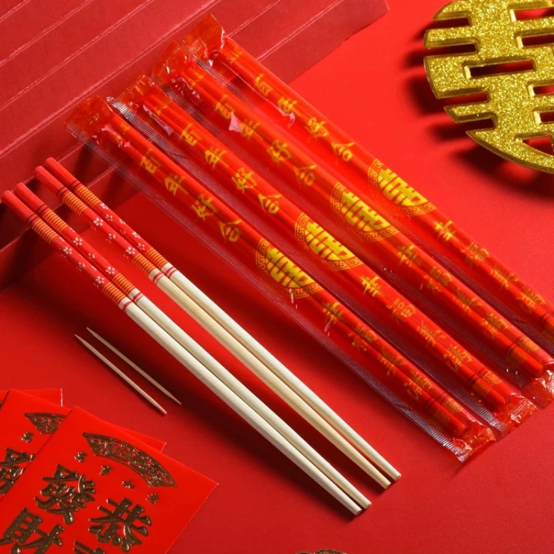 Simple Food Grade Disposable Natural Bamboo Chopsticks, Restaurant Independent Packaging, Carbonized Bamboo Chopsticks