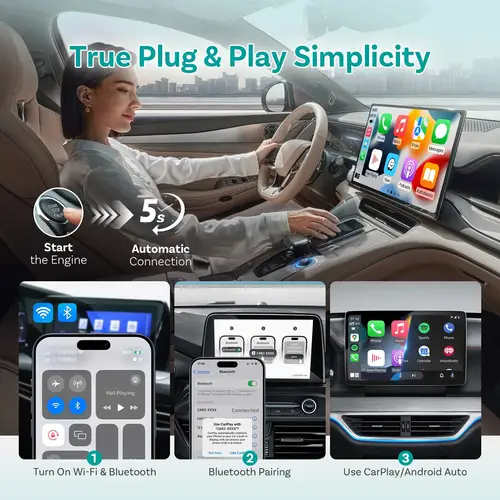 OTTOCAST Mini Pico 2in1 Wireless CarPlay Wireless Android Auto Adapter Wifi 6.0 Plug and Play Dongle for 98% of the Cars - Image 5