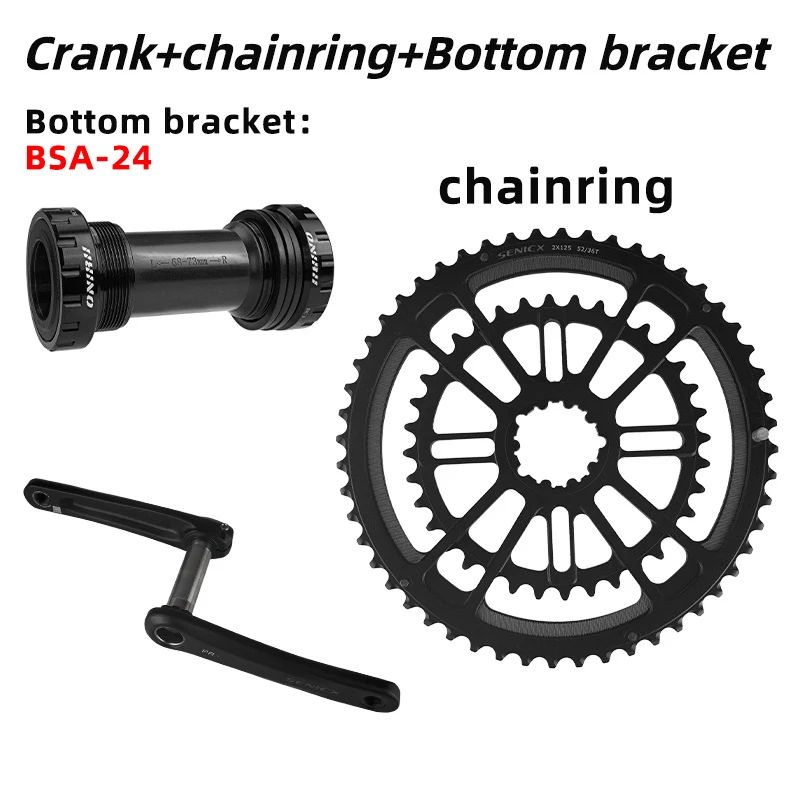 SENICX ロードバイククランク34/50 BSA DUB アルミ合金金属CNC生産 (170MM(34/50)BSA) 170⁄172.5⁄175mm ロードバイク用クランクセット BB付き 34-50T GXP