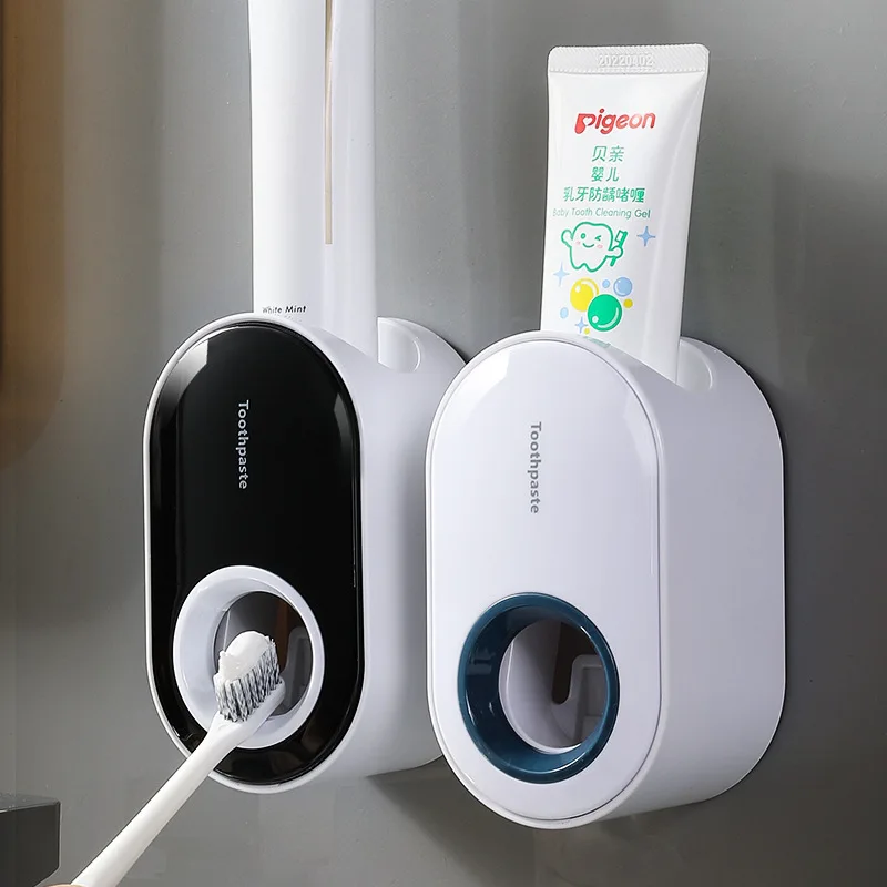 Automatic Toothpaste Dispenser Wall Mount Bathroom Bathroom Accessories Waterproof Toothpaste Squeezer Toothbrush Holder toothpaste squeezer toothpaste dispenser