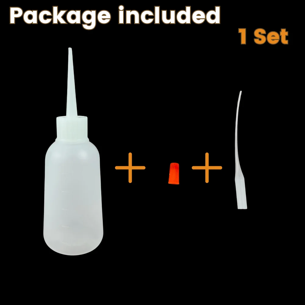 Spender-Applikator-Set, leere Kunststoff-Quetschflaschen, Tropfrohrdüse und Nadel mit stumpfer Spitze, funktioniert für Flüssigkleber und Tinte – Detail 7