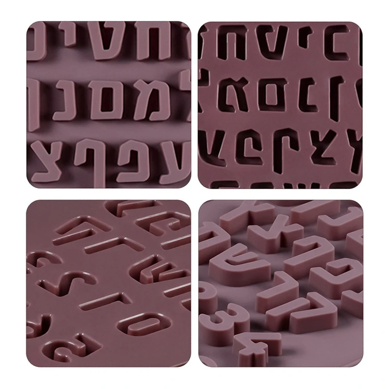 1PcHebrewLettersSiliconeMoldArabicNumbersBakingMoldDIYCake