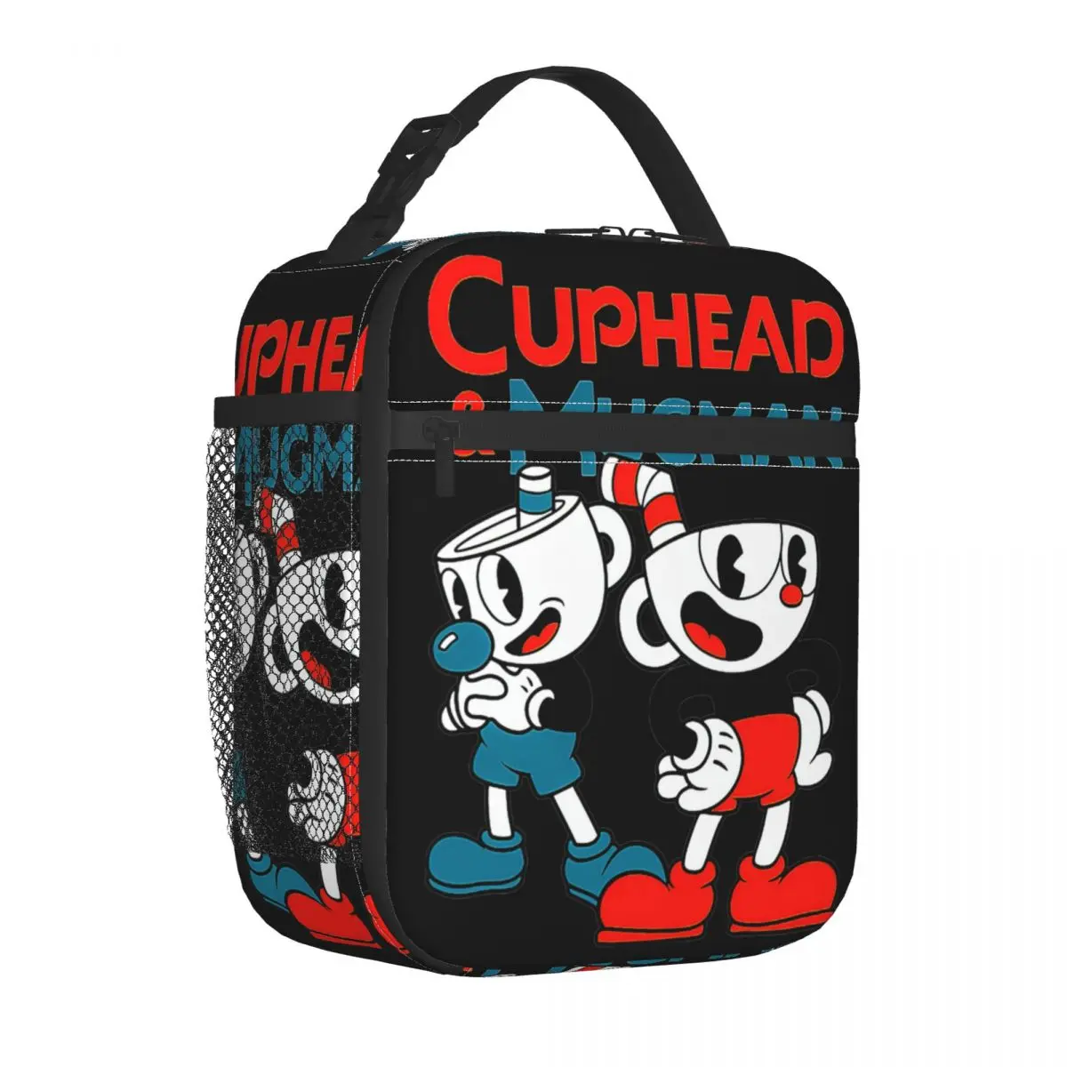 Insulated Lunch Bags Cuphead & Mugman Retro Games Merch Food Box Cooler Thermal Bento Box Work