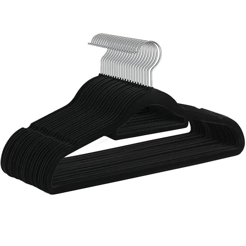 Non-Slip Velvet Clothing Hangers, 5 Pack, Black Coat Hanger