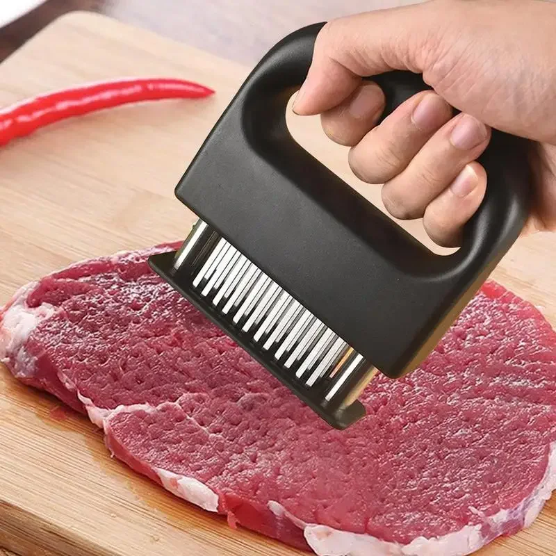 Retractable Stainless Steel Meat Needle Softener Tenderizer 48 Blades Kitchen Cooking Steak Hammer Pounder Tools Meat Beater 1PC