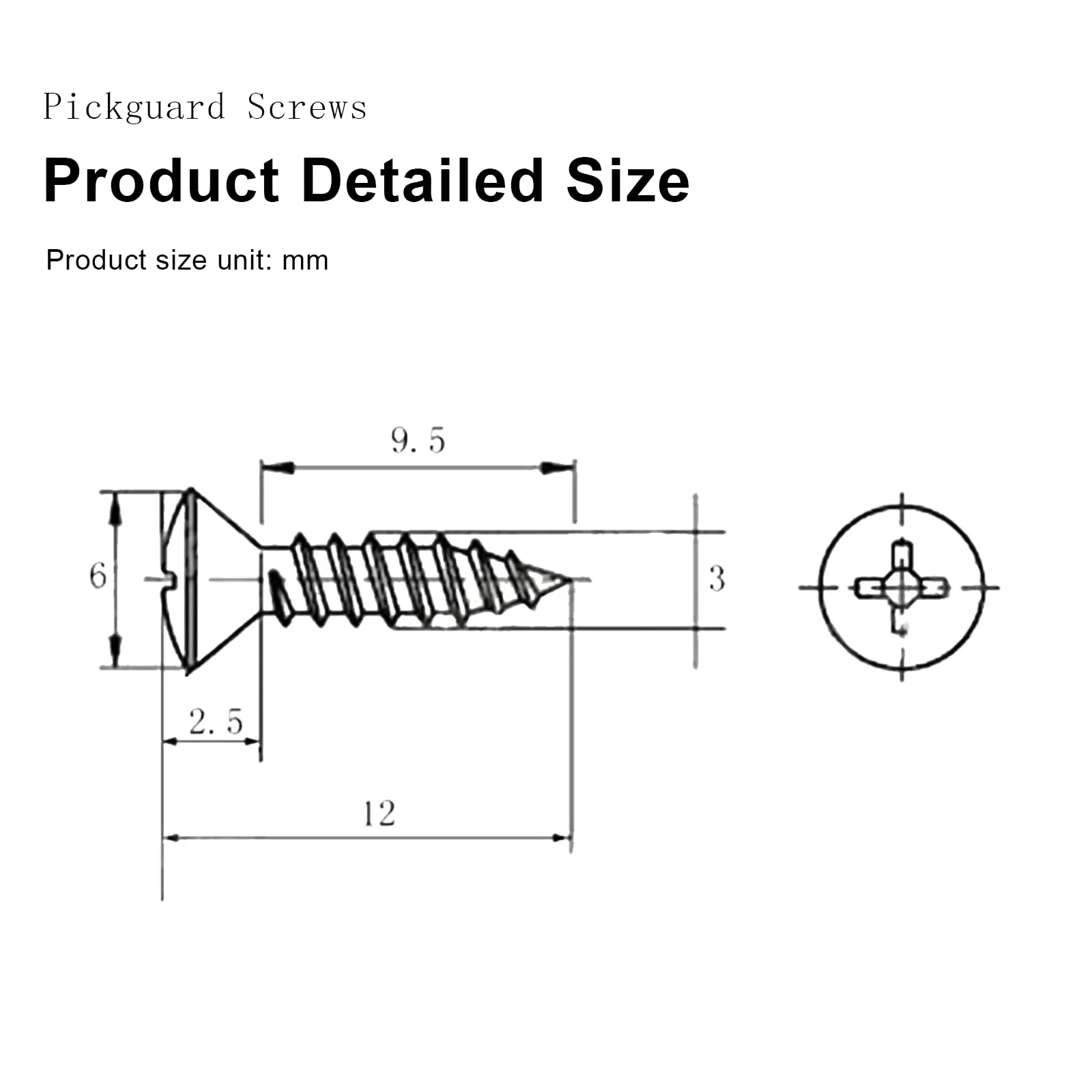 Electric Guitar Screws 50pcs/set 3x12mm Pickguard Backplate Assembly Accessories Electric Guitar Bass
