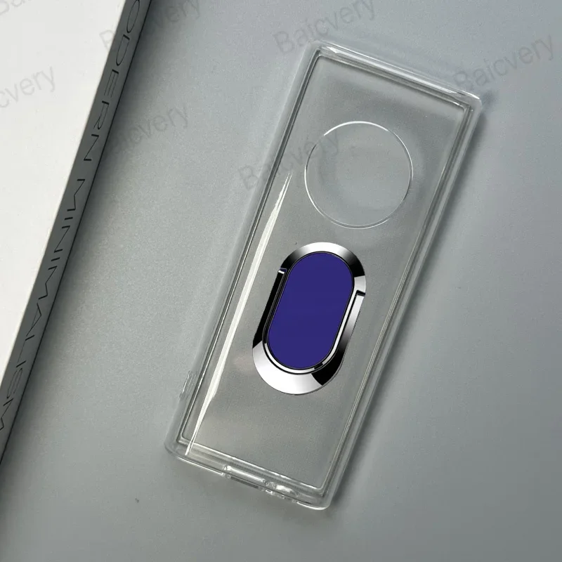 Transparent Clear Black Protective Phone Case with Magnetic Bracket
