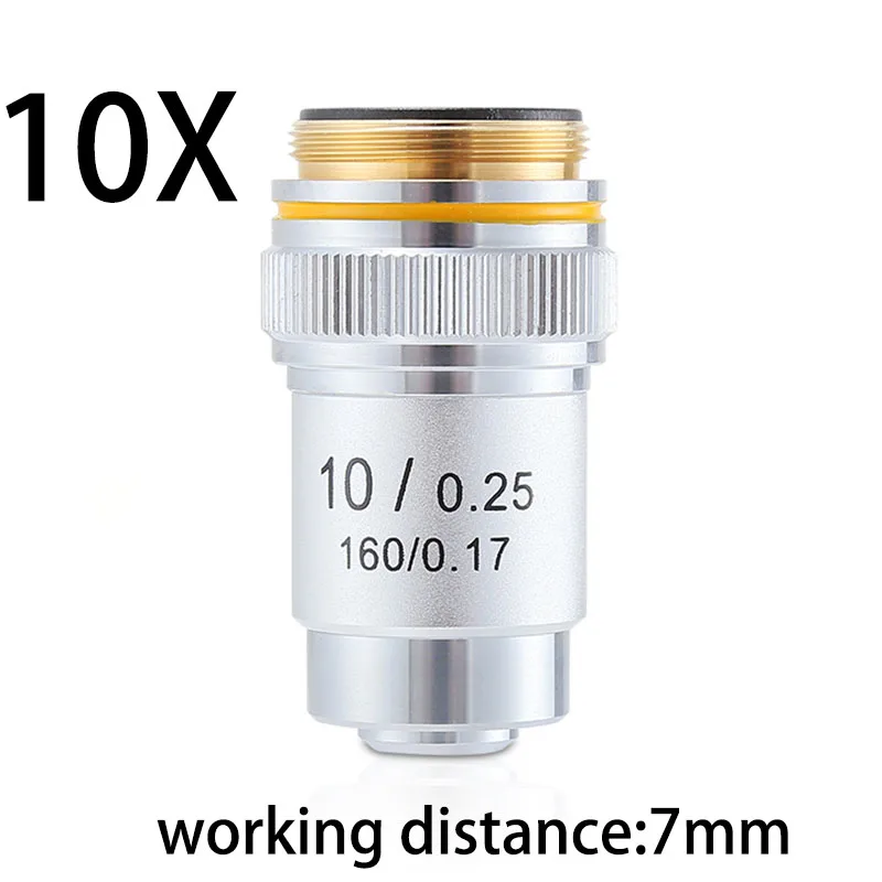 Microscope Objective Lens 4X 10X 20X 40X 60X 100X Achromatic Objective Lens 195 mm Conjugate Distance Tube Length 160 mm Biological Microscope Objective