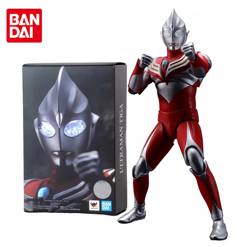 

Экшн-фигурки аниме BANDAI SHF Ultraman Tiga Power Type с подвижными суставами, игрушки для мальчиков, девочек, детей, подарки на день рождения