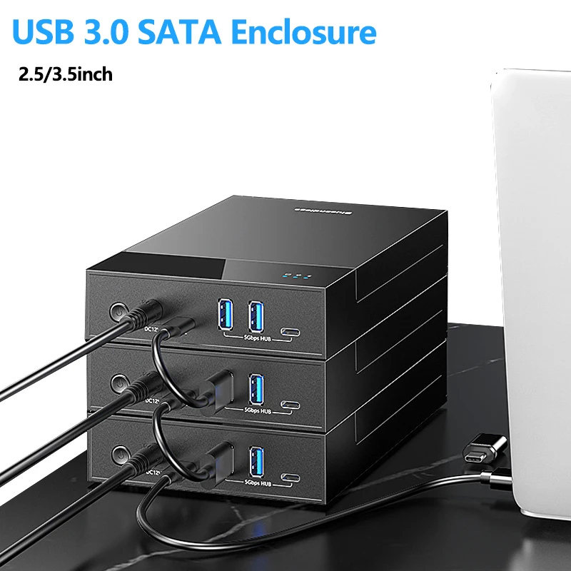 USB 3.0 20TB SATA 외장 하드 드라이브 도킹 스테이션 USB 포트 3.5/2.5인치 SATA SSD HDD 케이스 ...