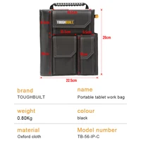 TOUGHBUILT TB-56-IP-C IPad Organizer + Grid Notebook Portable Tablet Work Bag Wear-resistant and Waterproof Bag Tool Bag 2