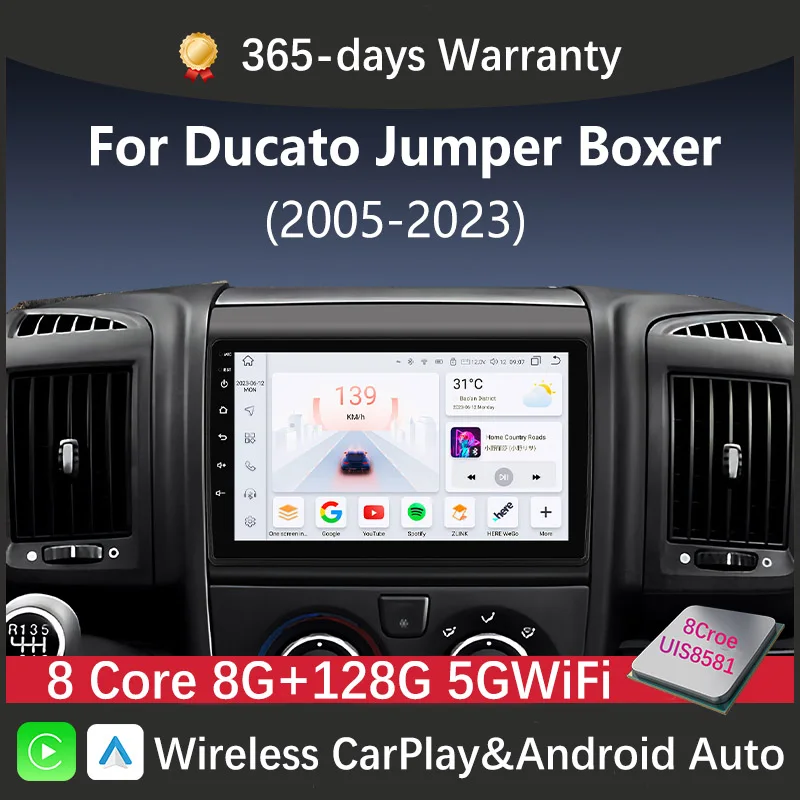 Autoradio Android Per Fiat Ducato Citroen Jumper Peugeot Boxer 2Din Wireless Carplay Stereo Navigazione Gps Unità Principale Multimediale