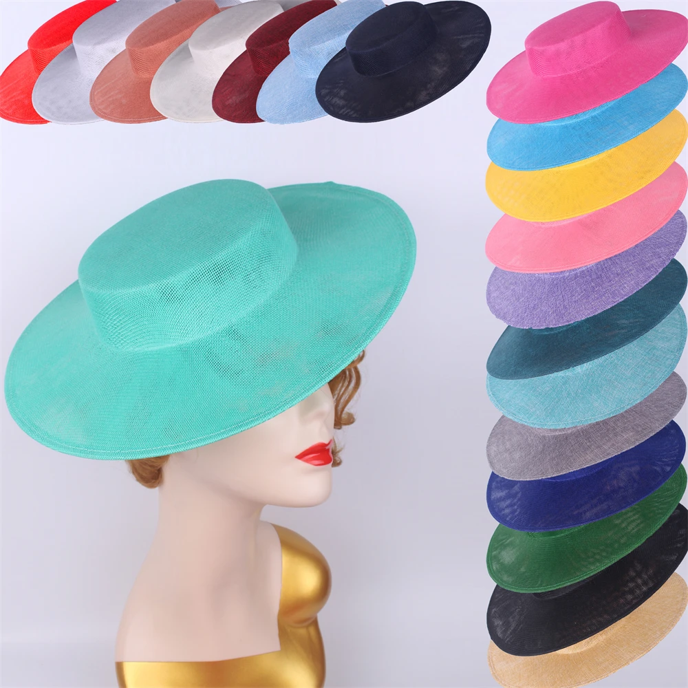 Tocado de 33CM para mujer, sombreros, tocado rojo, accesorios para el cabello DIY, suministros para gorro de sombrerería de boda, accesorios para tocado