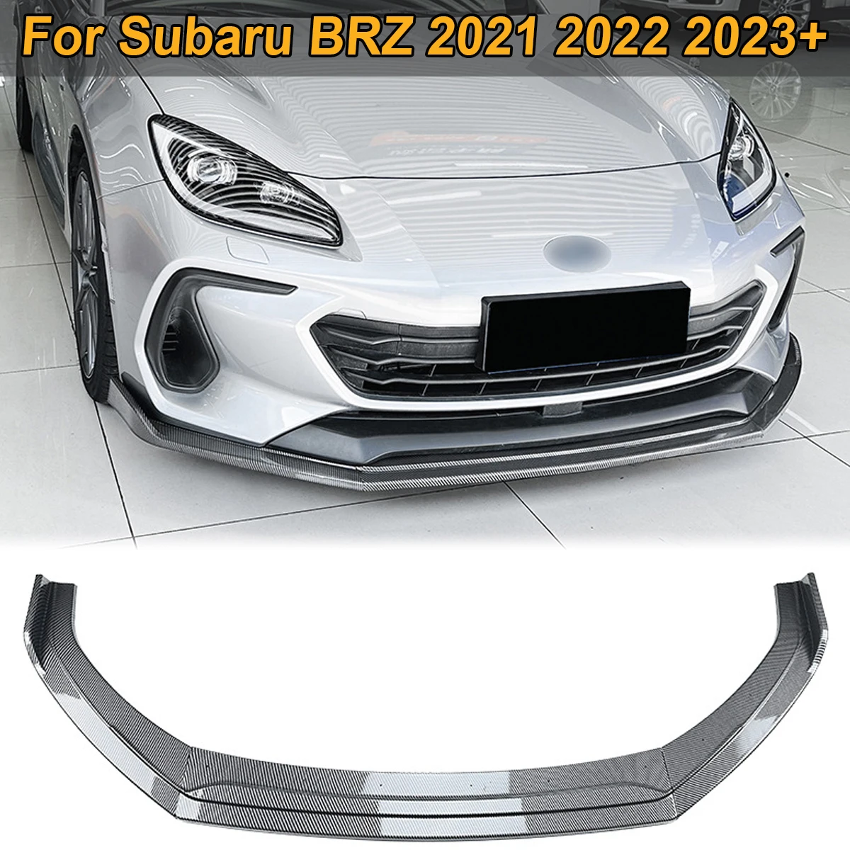 

3PCS For Subaru BRZ 2021 2022 2023 Front Bumper Lip Spoiler Side Splitter Diffuser Canard Body Kit Cover Car Tuning Accessories